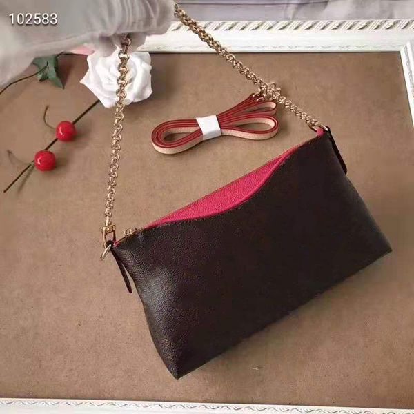 pink genuine designer letter flower bag cow chain women handbags clutch crossbody purse shoudler sugao leather 41638#print bag 6 color ggrx, Red;black